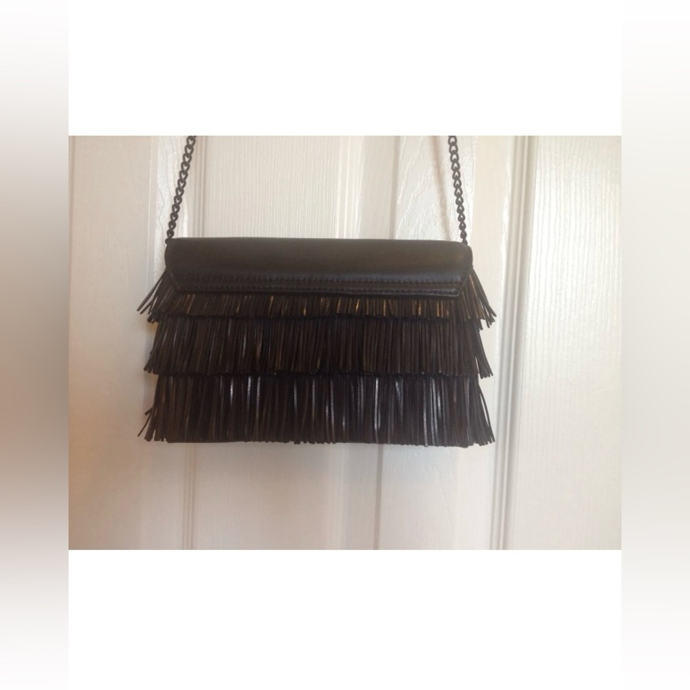Pre-Loved Loeffler Randall Leather Fringe Crossbody Bag in Black! - Picture 5 of 8